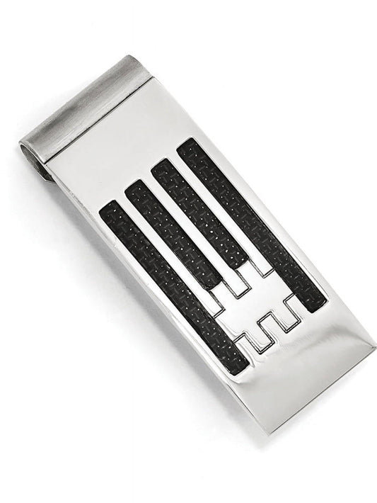 Chisel Stainless Steel Polished Carbon Fiber Money Clip