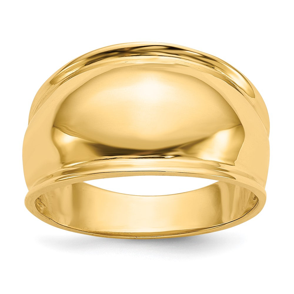 14K Ridge-edged Dome Ring Size 7.5