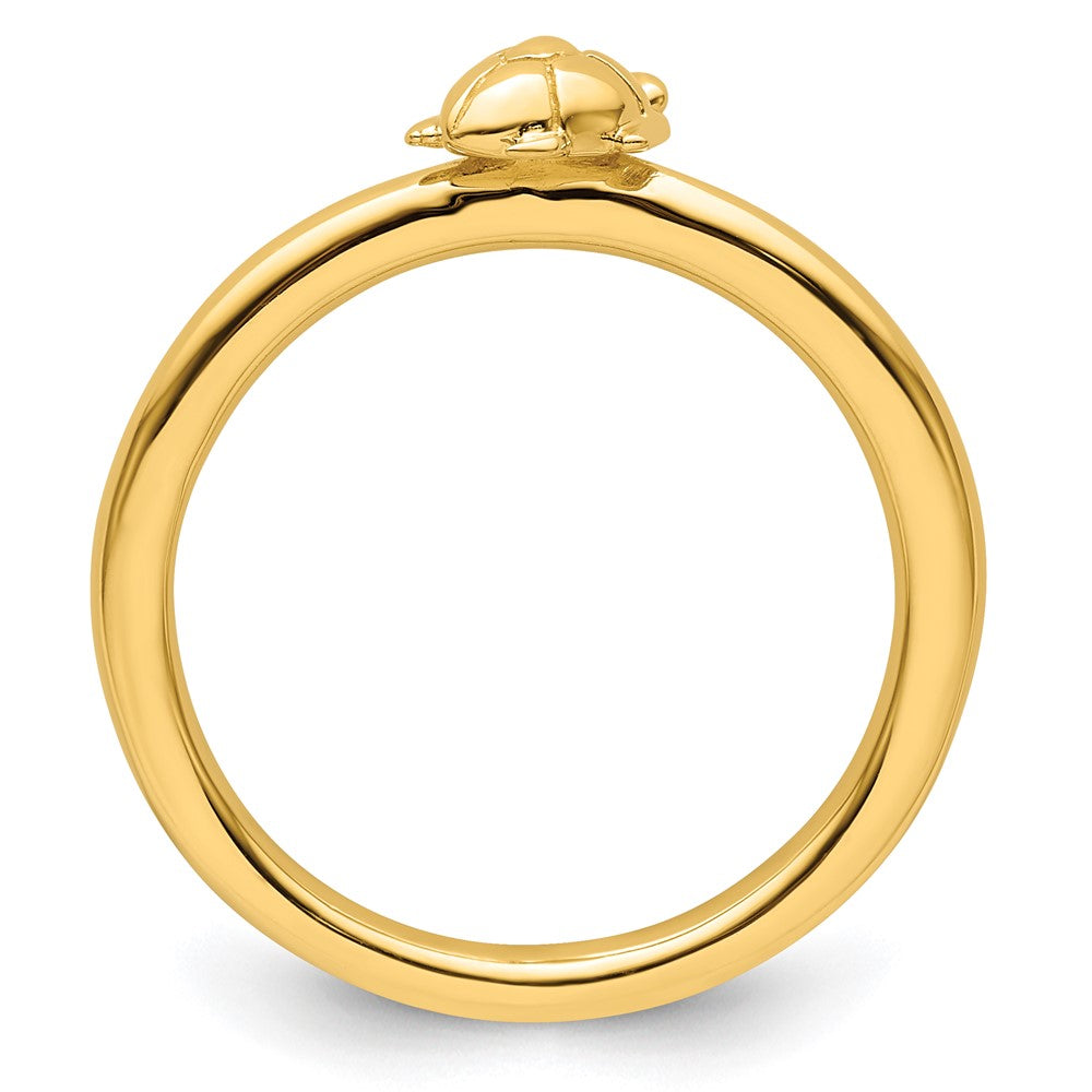 Sterling Silver Stackable Expressions Yellow-plated Turtle Ring