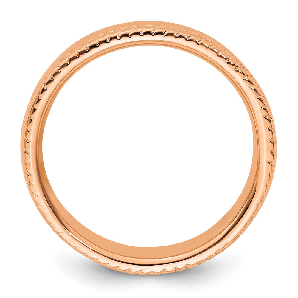 Sterling Silver Stackable Expressions Pink-plated Ring Size -8