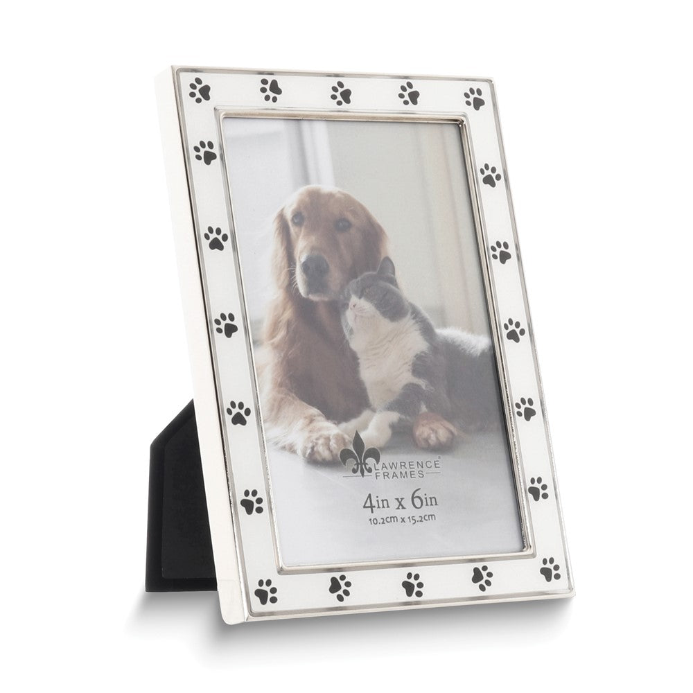White Paw Print 4x6 Photo Frame