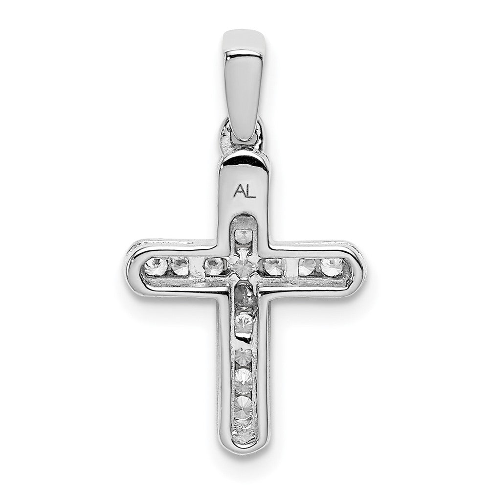 14k White Gold 1/6 carat Lab Grown Diamond VS/SI+ G+ Latin Cross Pendant
