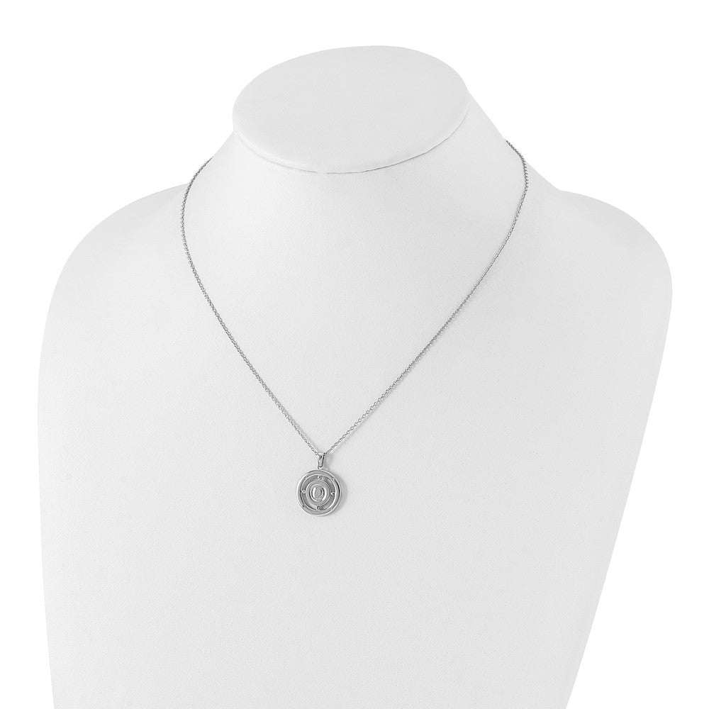 White Ice Sterling Silver Rhodium-plated 18 Inch Diamond Letter O Initial Necklace with 2 Inch Extender 18 Inches
