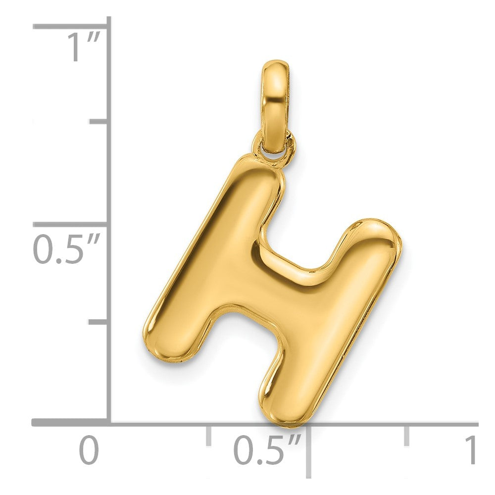 14k Yellow Gold Fancy Letter H
