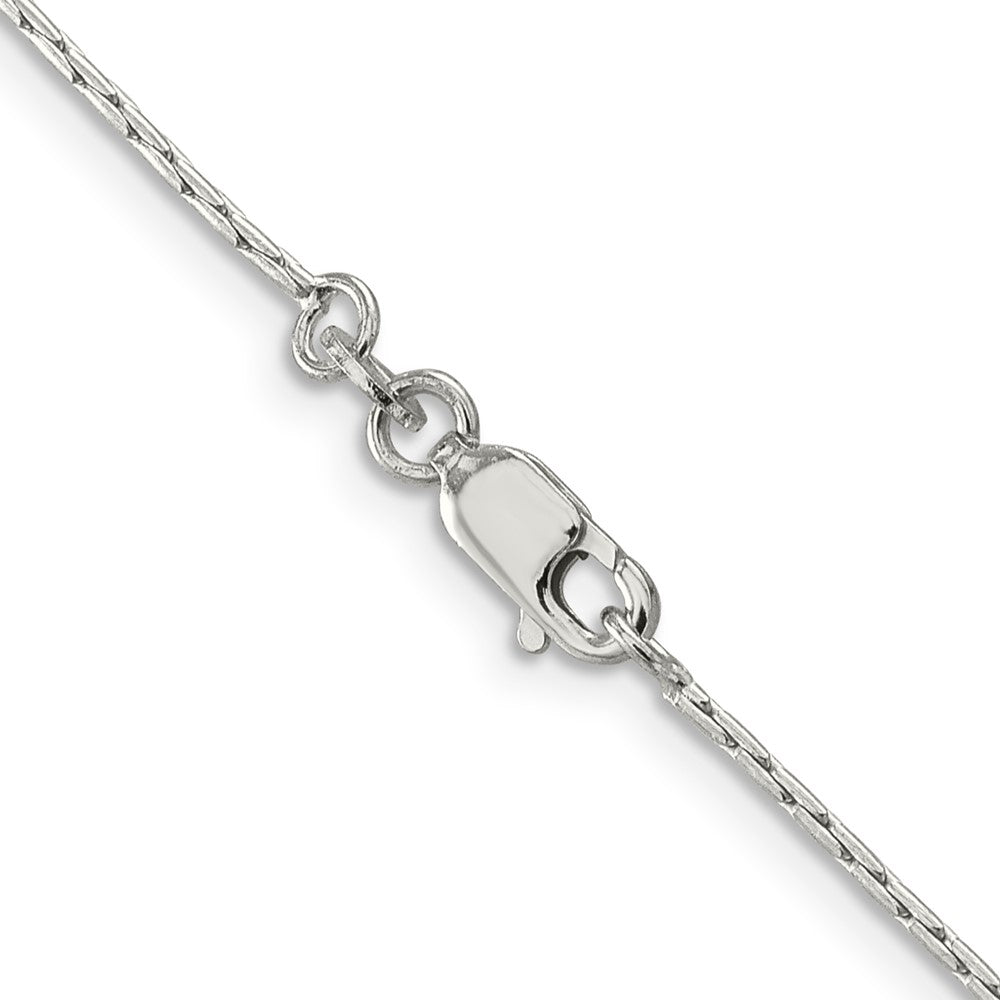 Sterling Silver 1mm Oval Box Chain 18 Inches