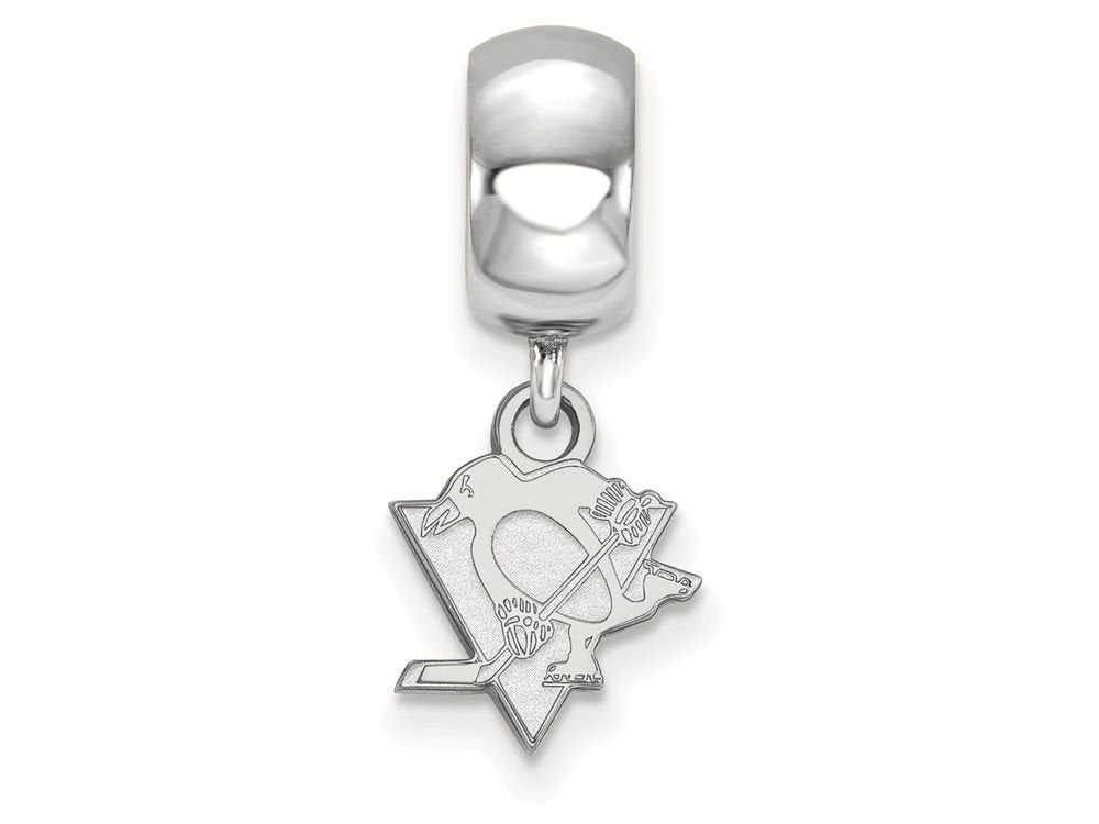 LogoArt SS030PEN Sterling Silver NHL Pittsburgh Penguins Dangle Bead Charm, Extra Small