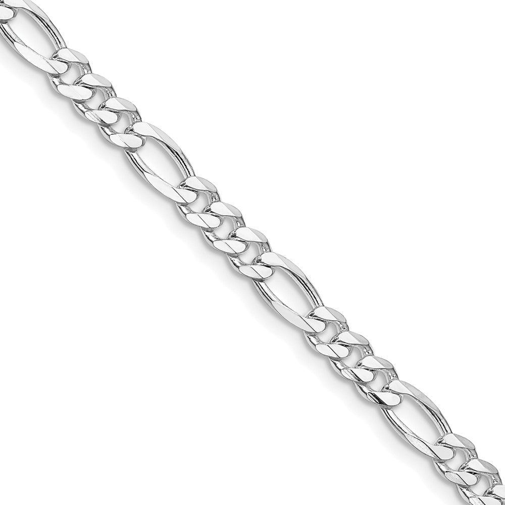 Sterling Silver Rhodium-plated 4.5mm Figaro Chain 18 Inches