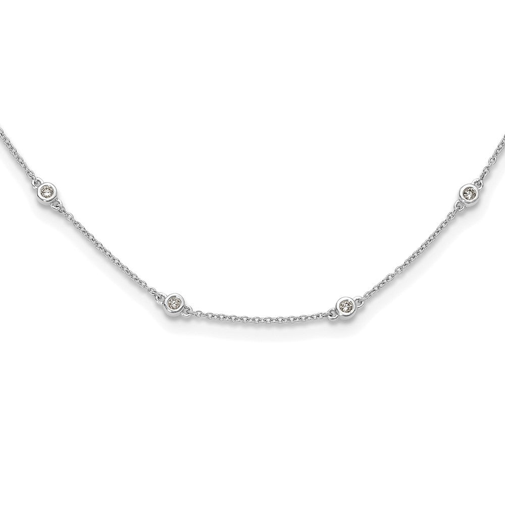 True Origin 14k White Gold 3/8 carat Lab Grown Diamond VS DEF Sixteen Station 16 inch Necklace