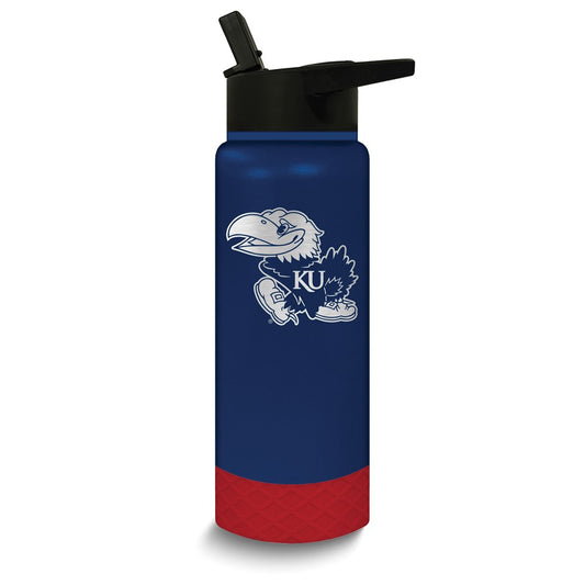 Collegiate University of Kansas Stainless Steel Silicone Grip 24 oz. Water Bottle