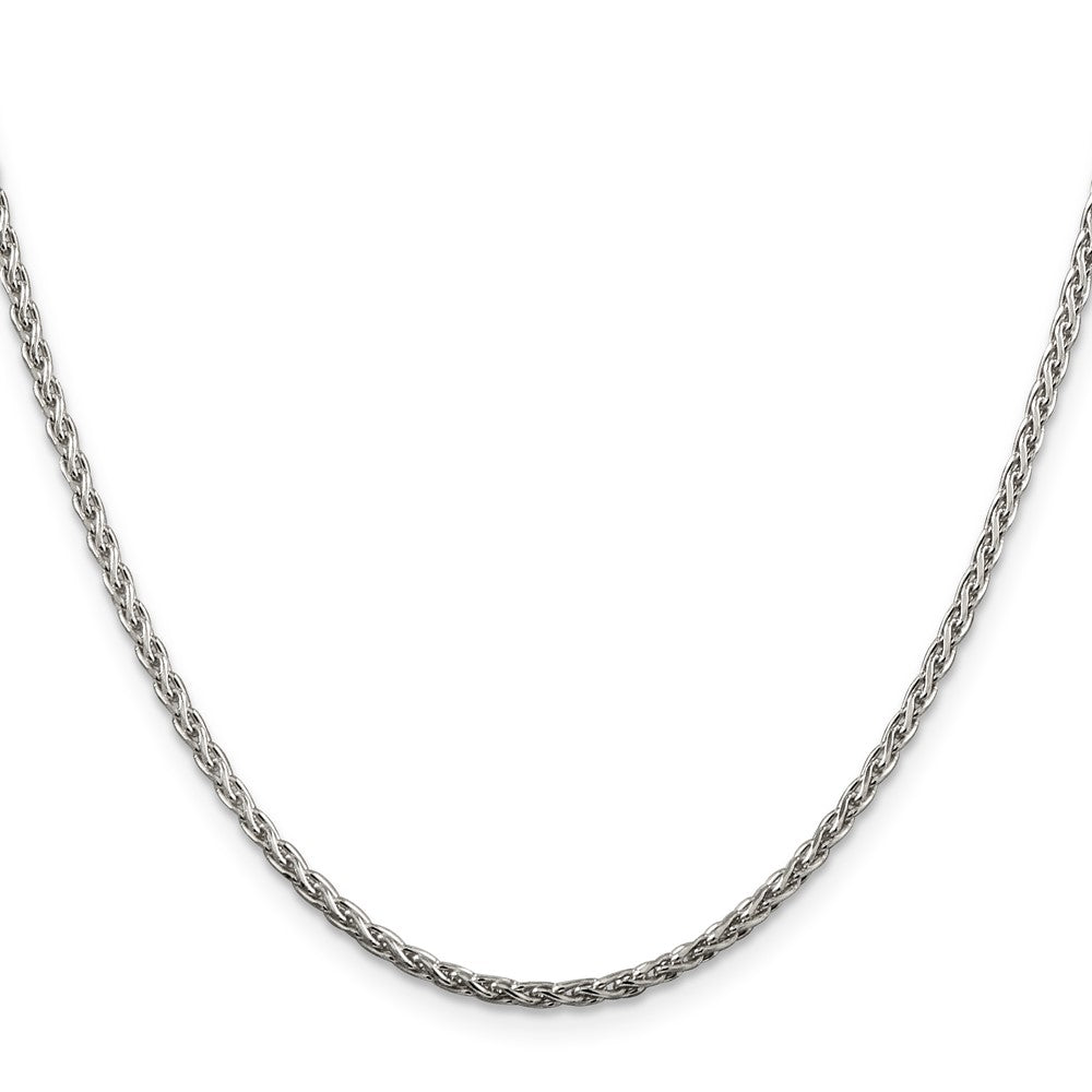 Sterling Silver 2mm Diamond-cut Spiga Chain 22 Inches