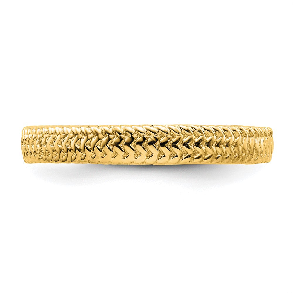 Sterling Silver Stackable Expressions Gold-plated Ring Size -7