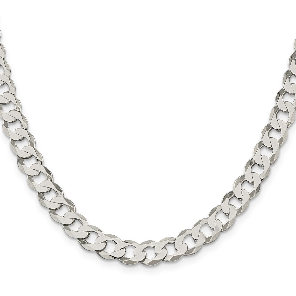 Sterling Silver 7.5mm Flat Curb Chain 20 Inches