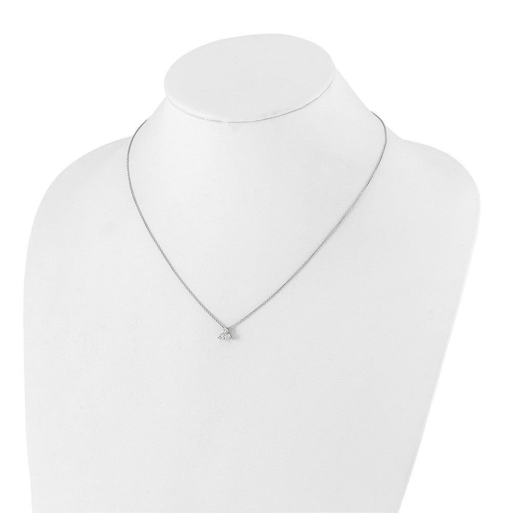 True Origin 14K White Gold 3/8 carat Lab Grown Diamond VS  D E F Three Stone 18 inch Necklace