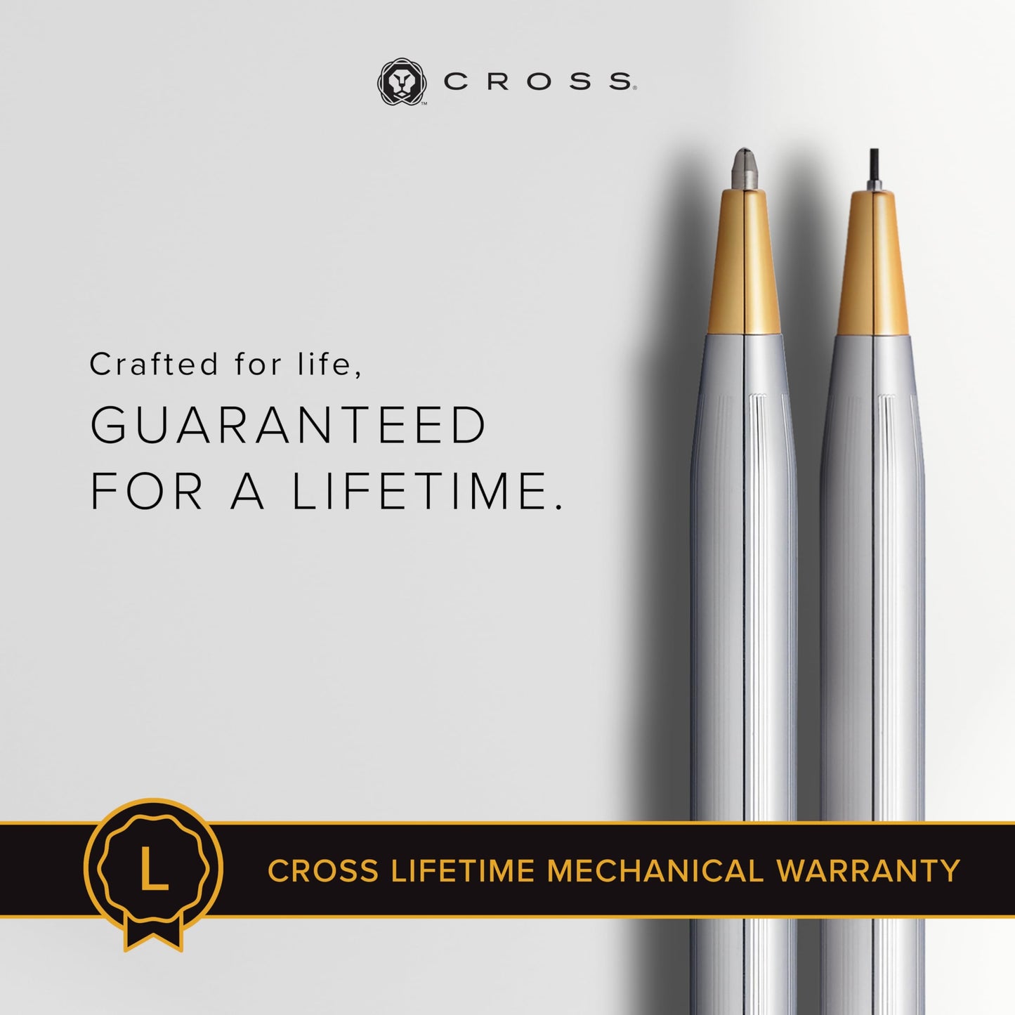 Cross Classic Century Refillable Medium Ballpoint Pen And 0.7mm Pencil Set, Includes Premium Gift Box - Medalist Chrome