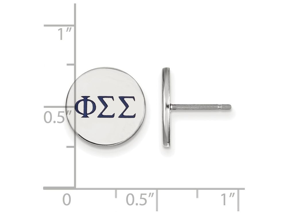 Sterling Silver Official Licensed Greek Sororities Phi Sigma Sigma (???) Enameled Post Earrings