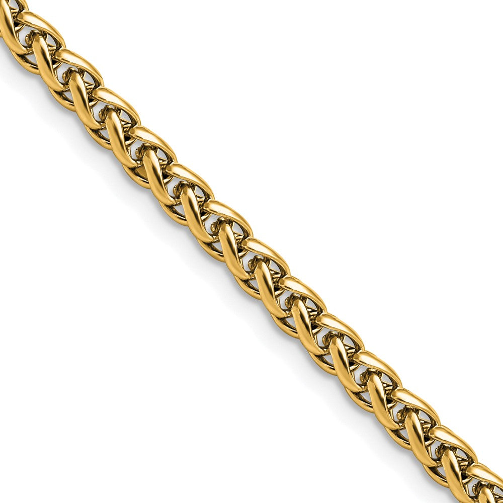 Chisel Stainless Steel Polished Yellow IP-plated 5mm 20 inch Wheat Chain