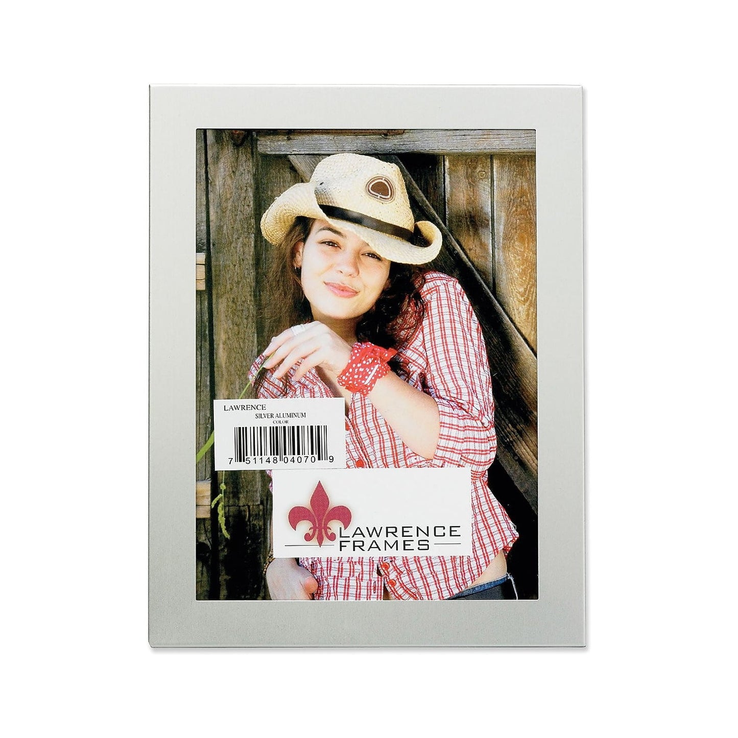 Lawrence Frames Brushed Silver 8x10 Metal Picture Frame