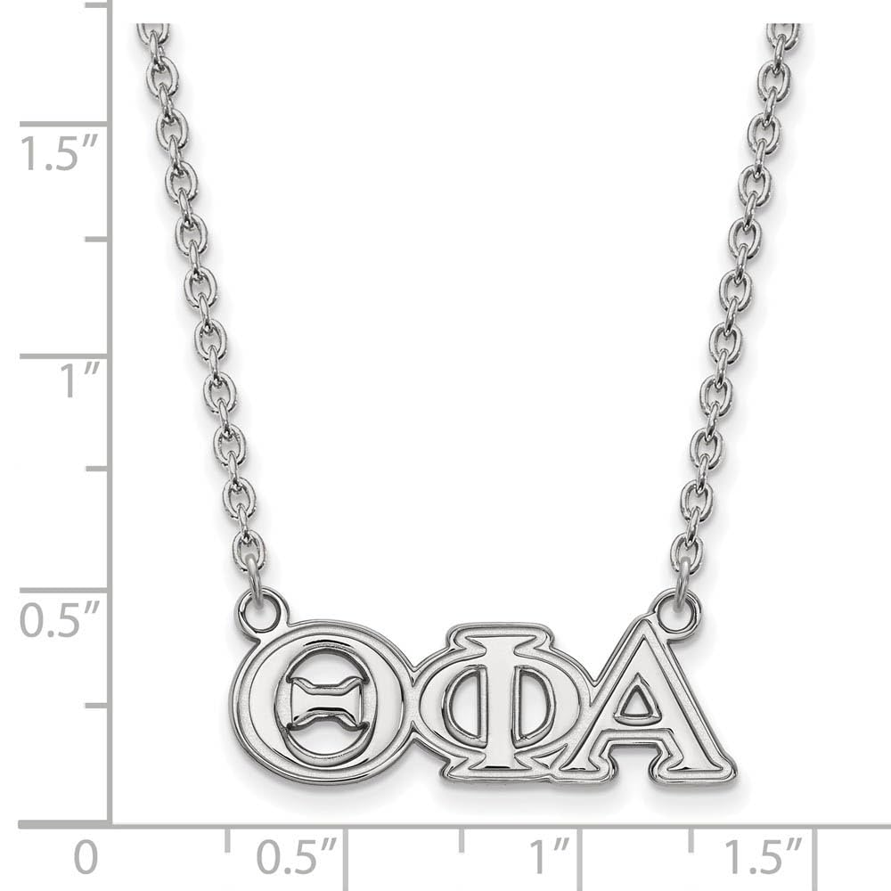 Sterling Silver 18in Official Licensed Greek Sororities Theta Phi Alpha (???) Medium Pendant w/ Necklace
