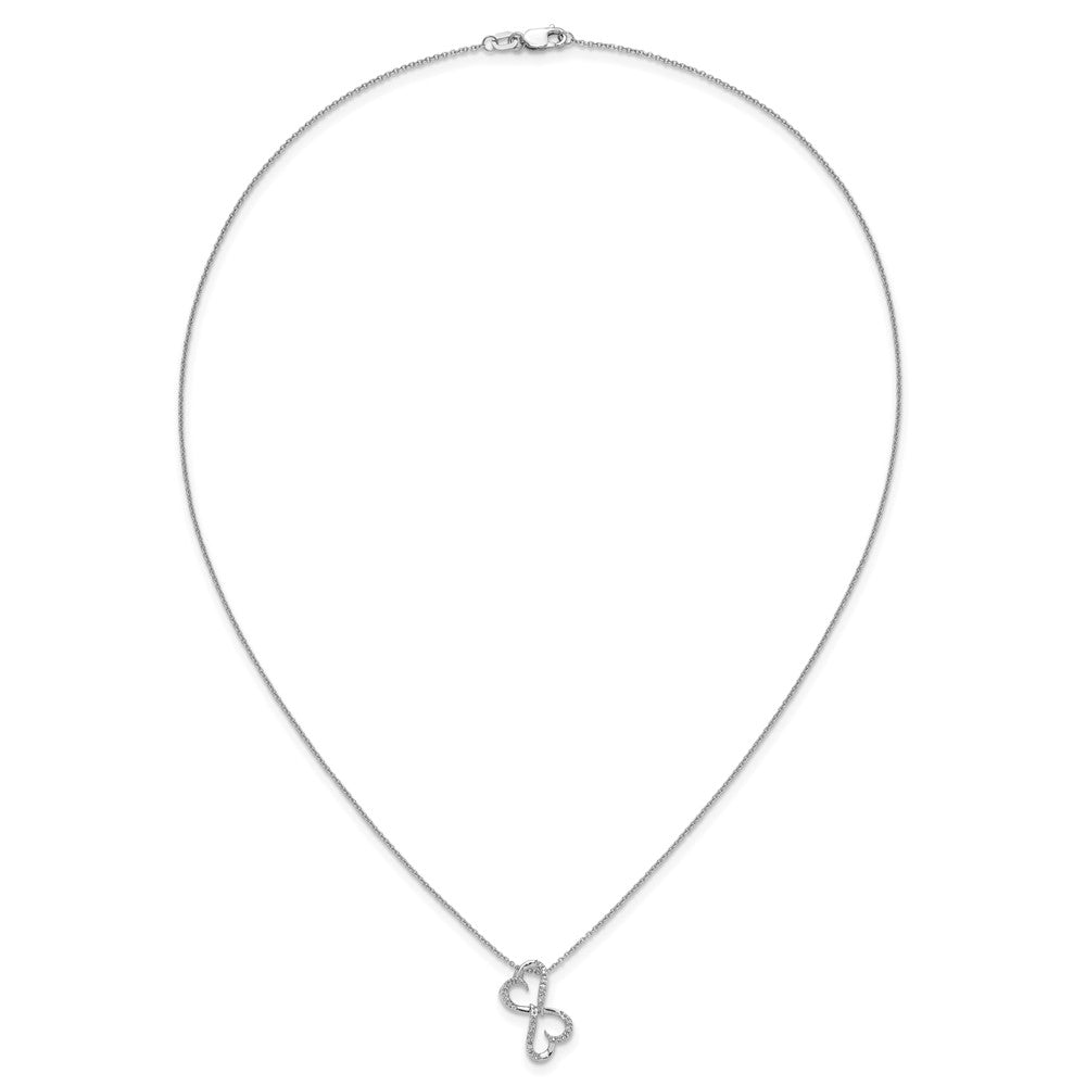 14k White Gold Diamond Heart 18 inch Necklace