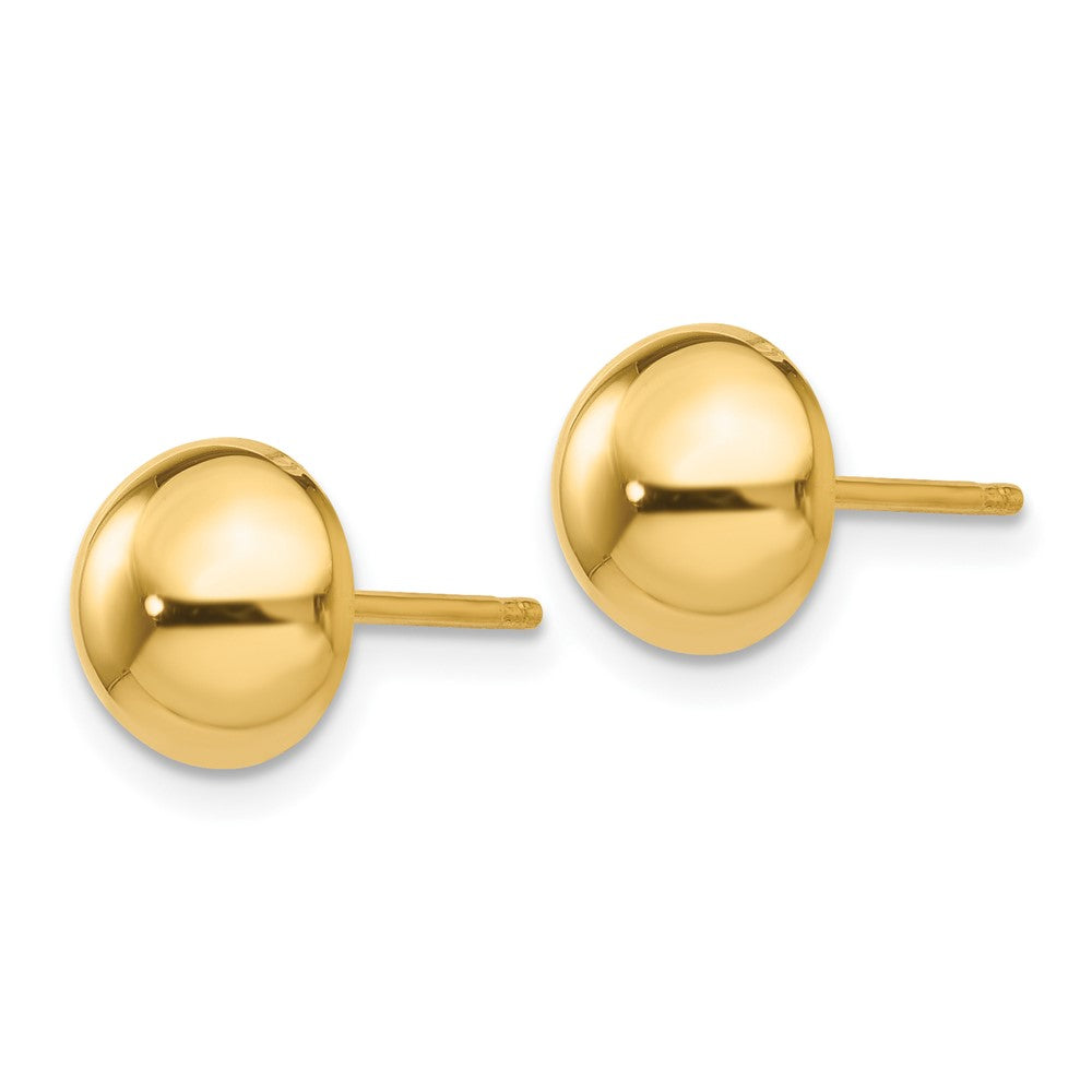 14K Gold Polished 8mm Half Ball Post Earrings