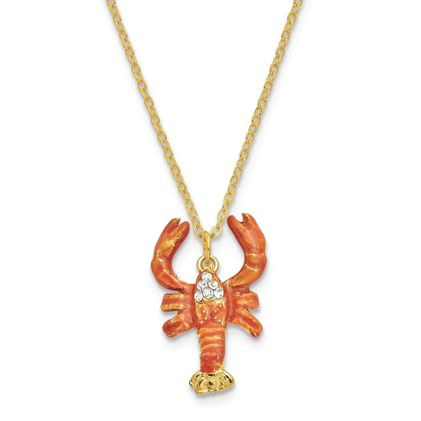 Pewter Enamel Crawfish Trinket Box