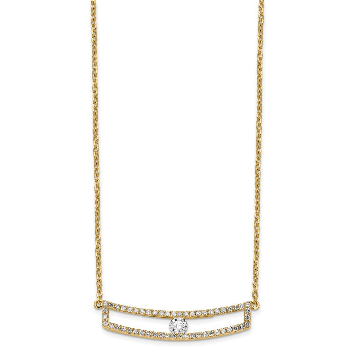 14K Gold Polished Diamond Necklace