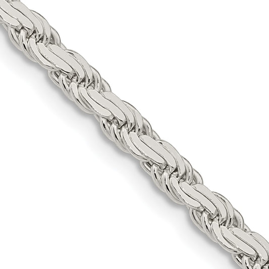 Sterling Silver 3.65mm Flat Rope Chain 20 Inches