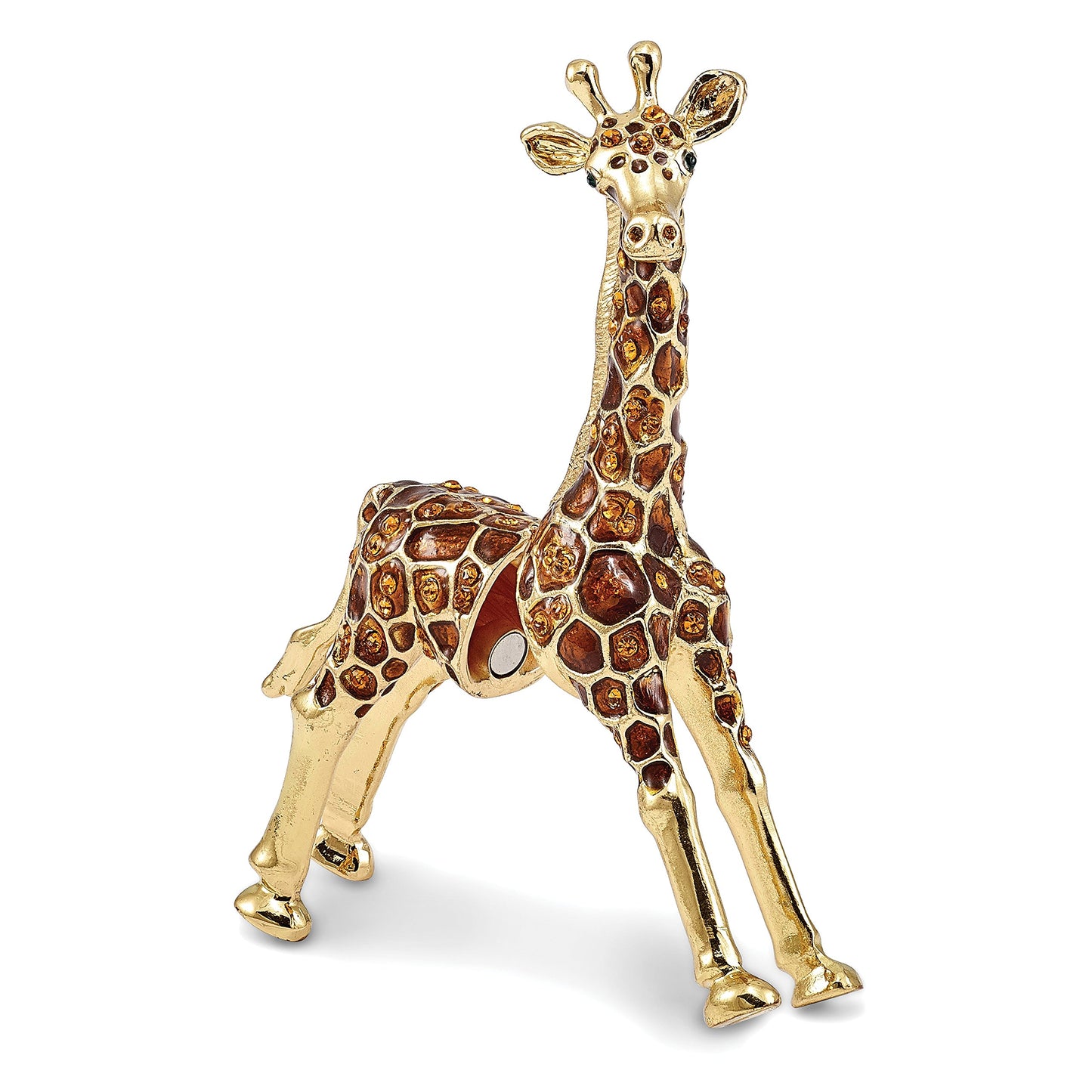 Pewter Standing Giraffe Trinket Box