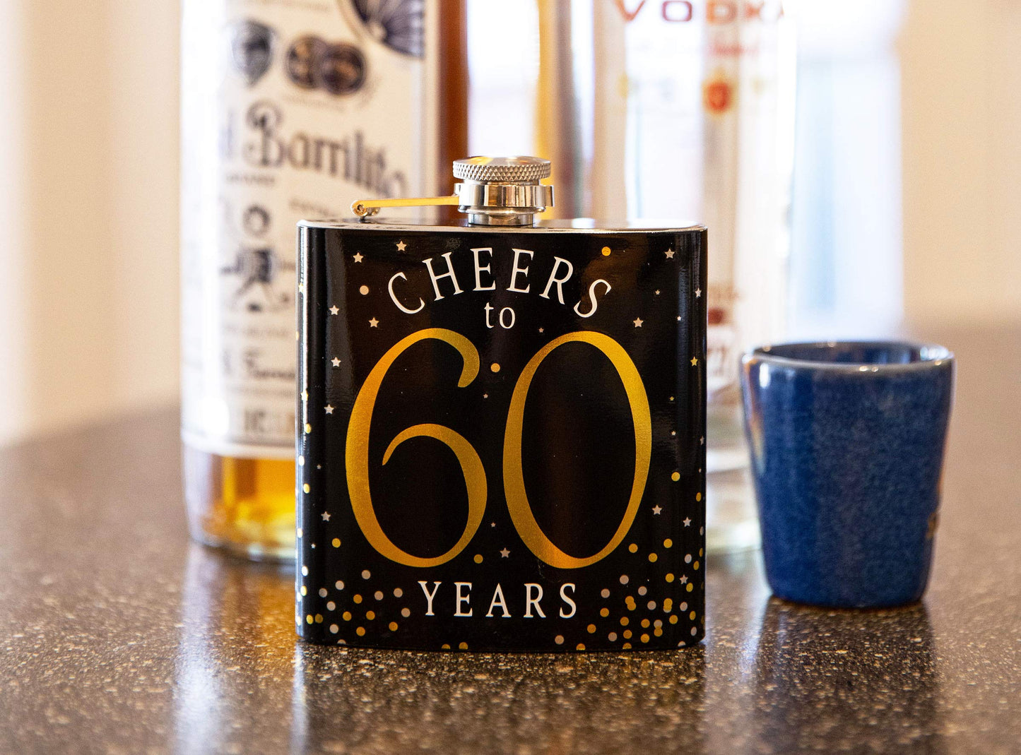 6 oz Stainless Steel Alcohol Flask Special Birthday Milestone Celebration (Cheers Series)