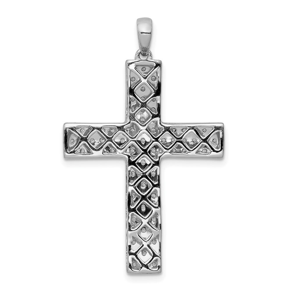 14k White Gold 1 carat Lab Grown Diamond VS/SI+ G+ Latin Cross Pendant