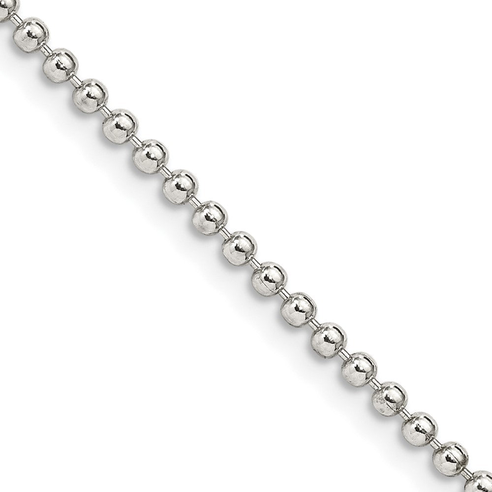 Sterling Silver 2mm Beaded Necklace