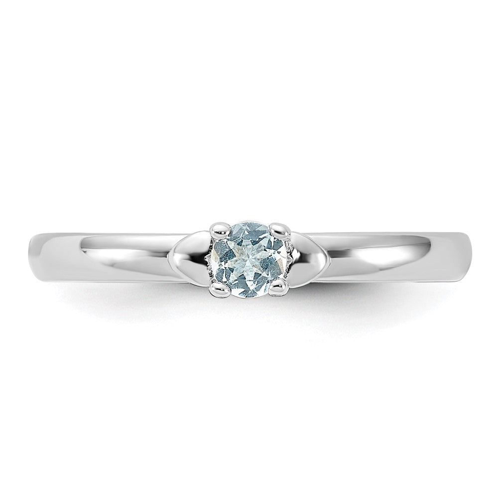 Sterling Silver Stackable Expressions Aquamarine Ring
