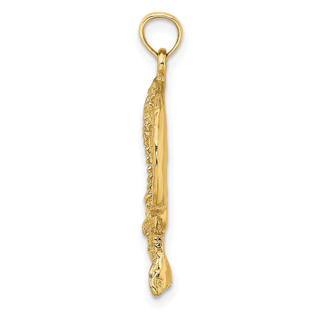 14K Textured Round Stingray Charm