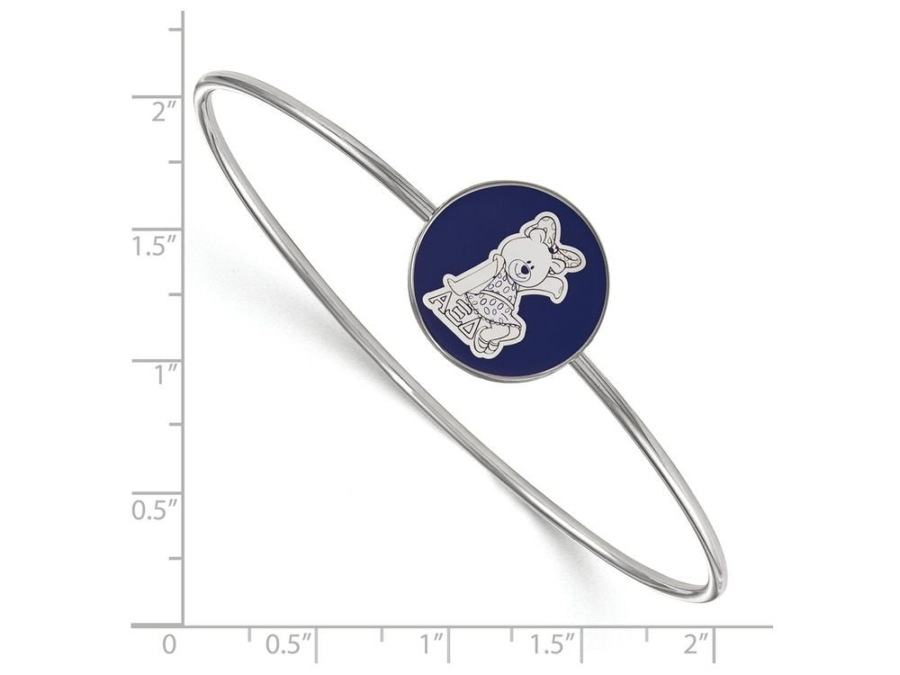 Sterling Silver Official Licensed Greek Sororities 7in Alpha Xi Delta (???) Enameled Slip-on Bangle