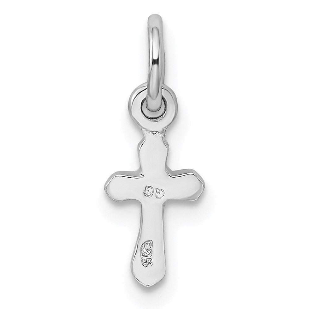 Sterling Silver RH-pltd Child's Dec Blue Preciosca Crystal Cross Pendant