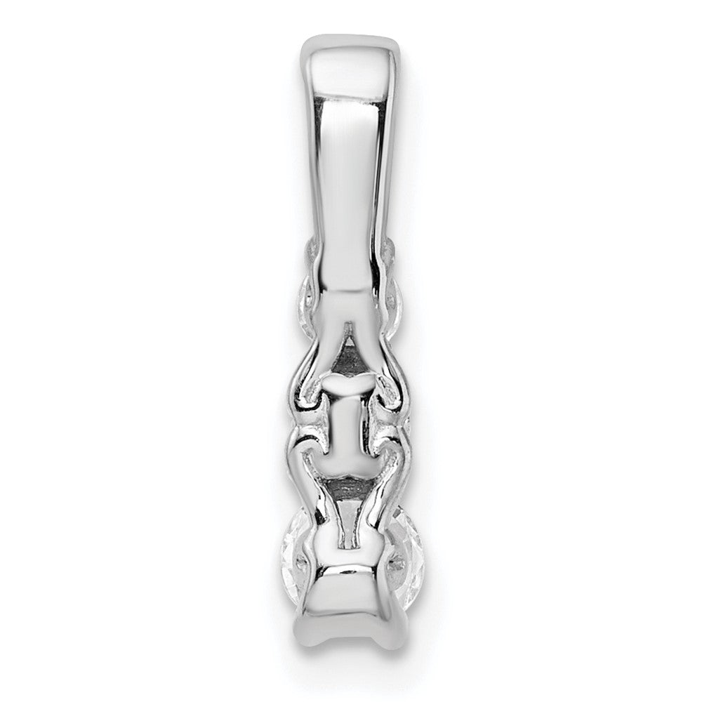14k White Gold 1/2 carat Lab Grown Diamond VS/SI+ G+ Three Stone Chain Slide Pendant