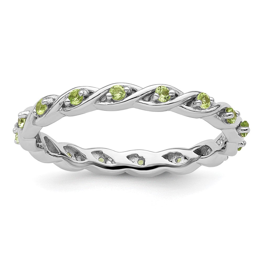 Sterling Silver Stackable Expressions Peridot Ring Size -6