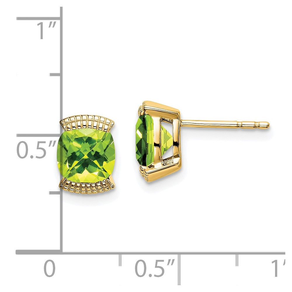 14k Peridot Post Earrings