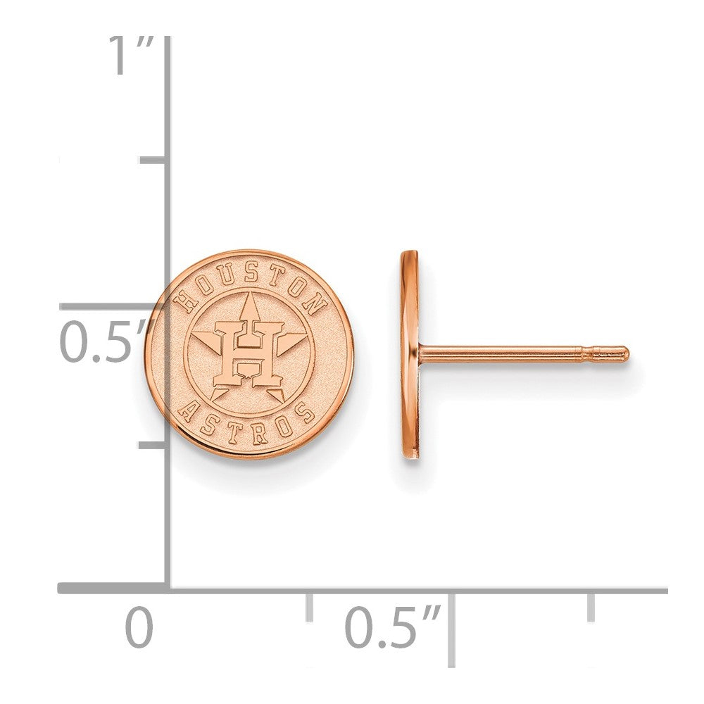 SS Rose Gold-plated MLB LogoArt Houston Astros Small Post Earrin