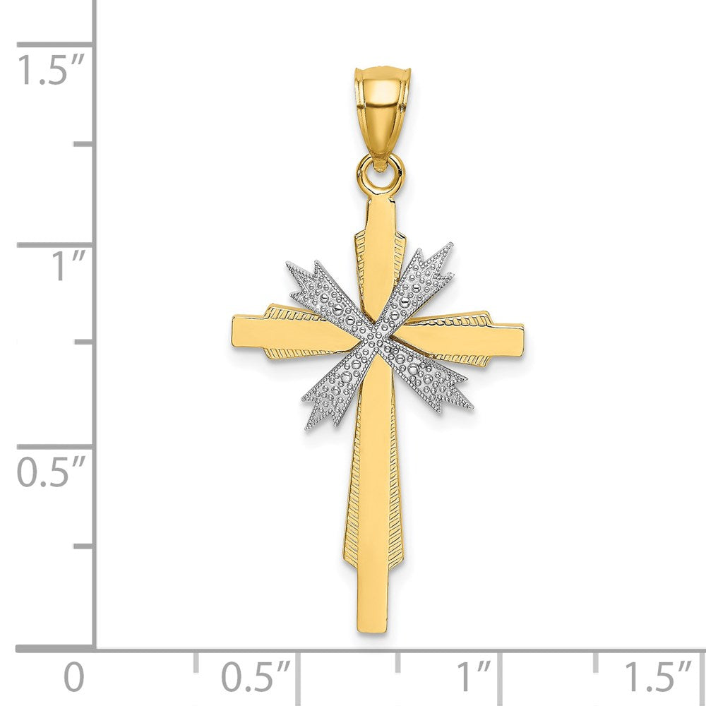 14K Two-Tone Fashion Cross Charm