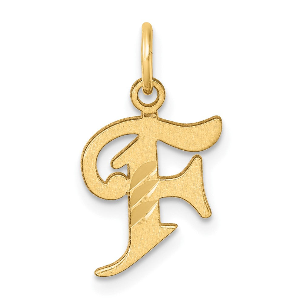 14K Diamond-cut Letter F Initial Charm