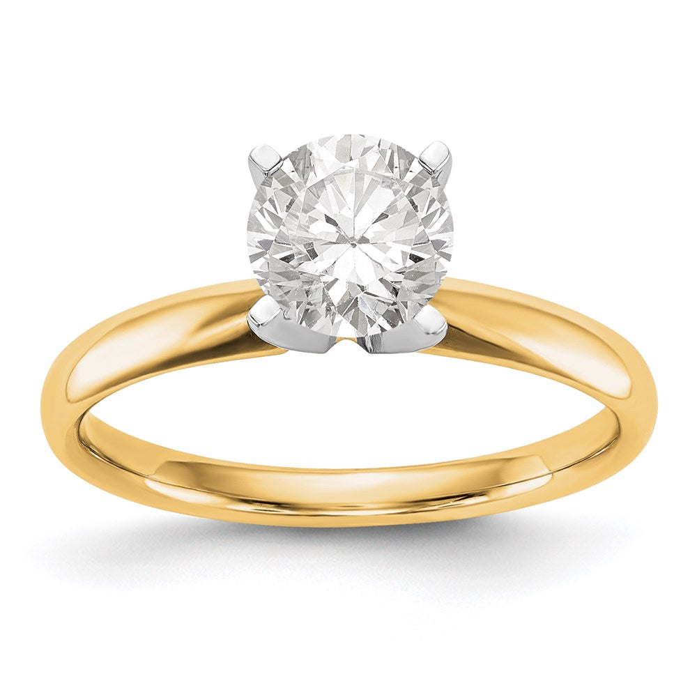 14k Two-Tone 1/2 carat Lightweight Comfort-Fit 4-Prong Round Solitaire Ring Mounting