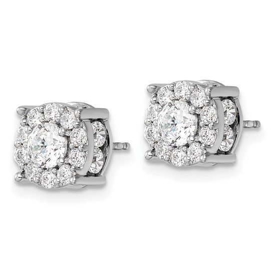 14k White Gold 2 carat Lab Grown Diamond VS/SI+ G+ Post Earrings