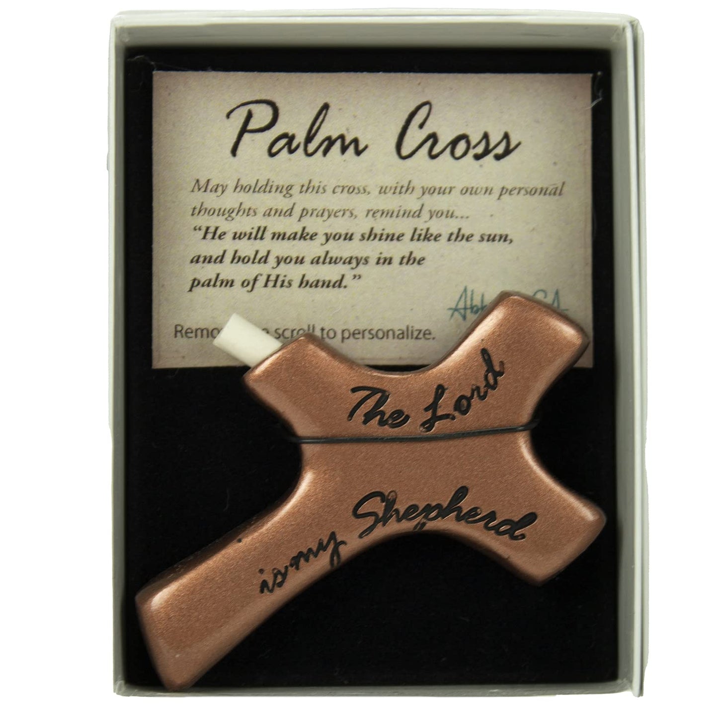 Abbey & CA Gift Lord is My Shepherd Palm Cross W/Personalizable Paper Scroll