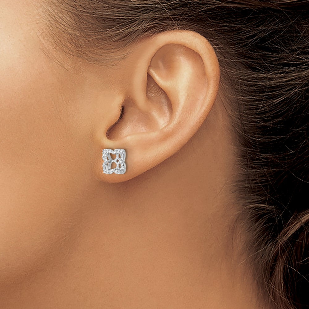 14k White Gold Diamond Earring Jackets