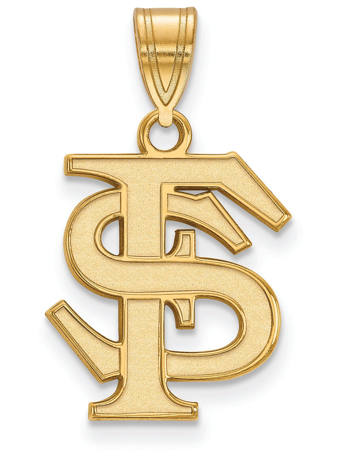 Sterling Silver Gold-plated LogoArt Florida State University F-S Medium Pendant Q-GP003FSU