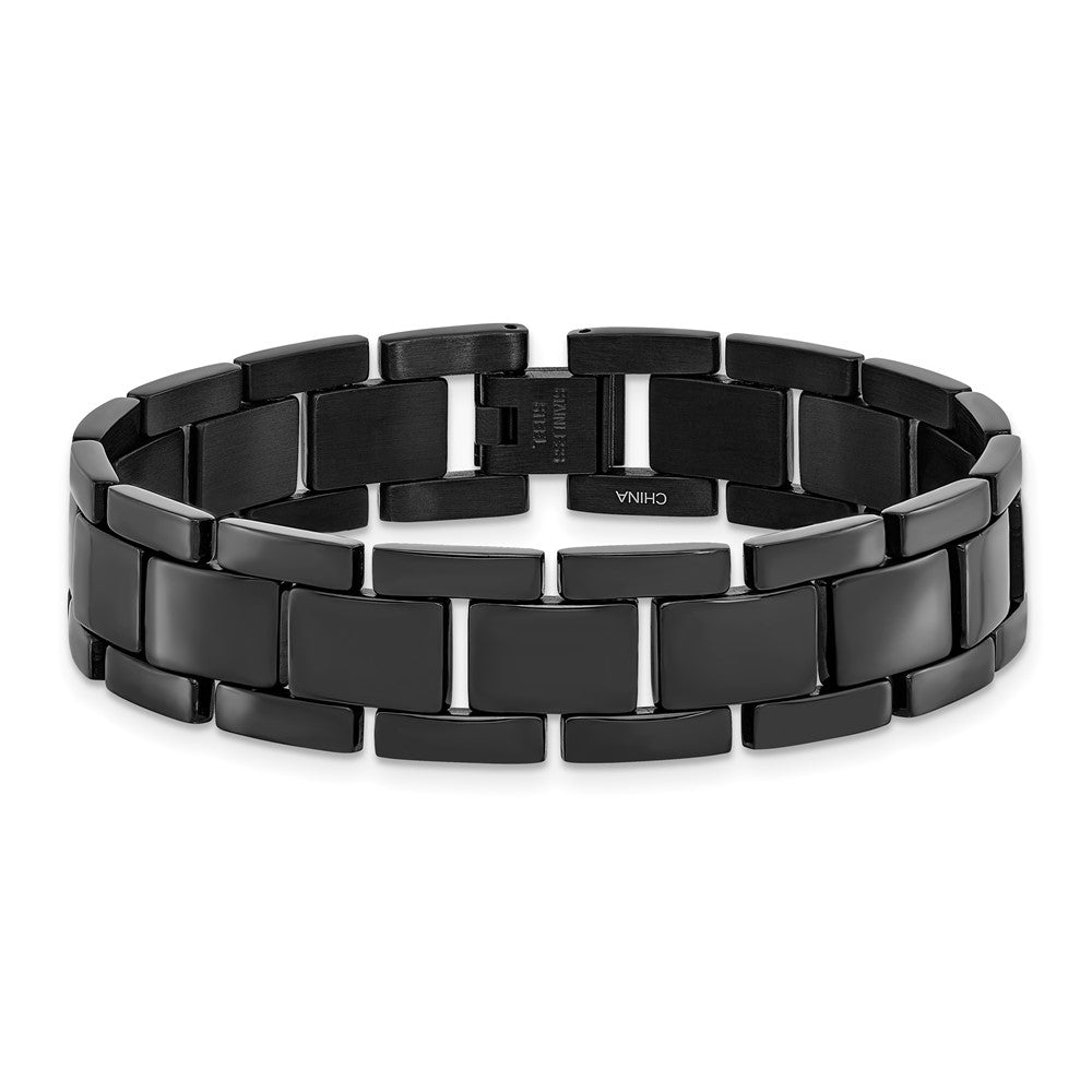 Stainless Steel Polished Black IP-plated 8.25in Bracelet 8.5 inches