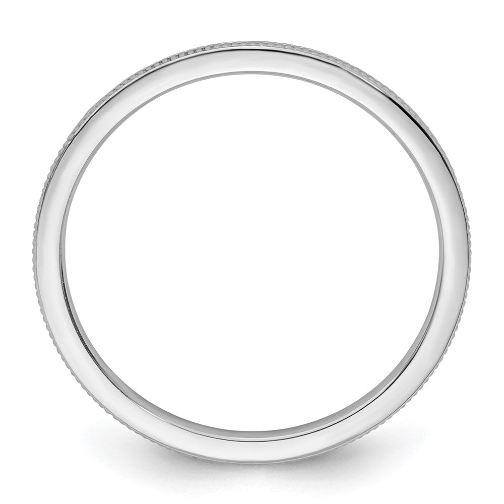 10K White Gold 1.2mm Milgrain Stackable Band Size 6