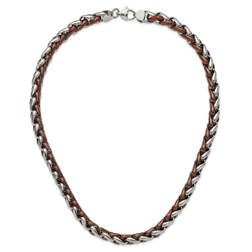 Stainless Steel Polished Brown IP-plated 24in Necklace