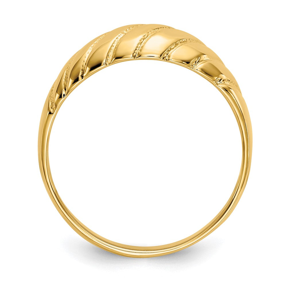 14k Polished Scalloped Dome Ring Size 7